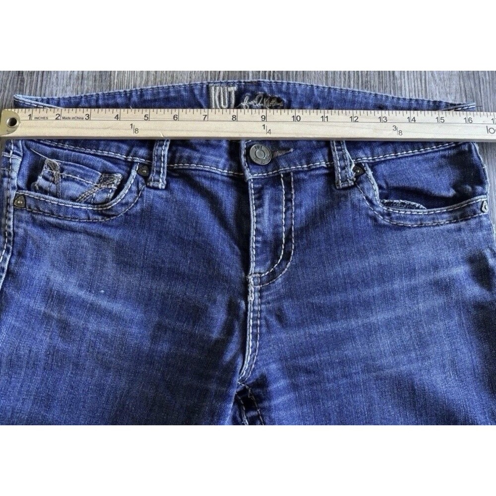 Kut From The Kloth Boot Cut Pocket Embroidered Blue Denim Jeans Women’s Size 8 - Picture 4 of 9